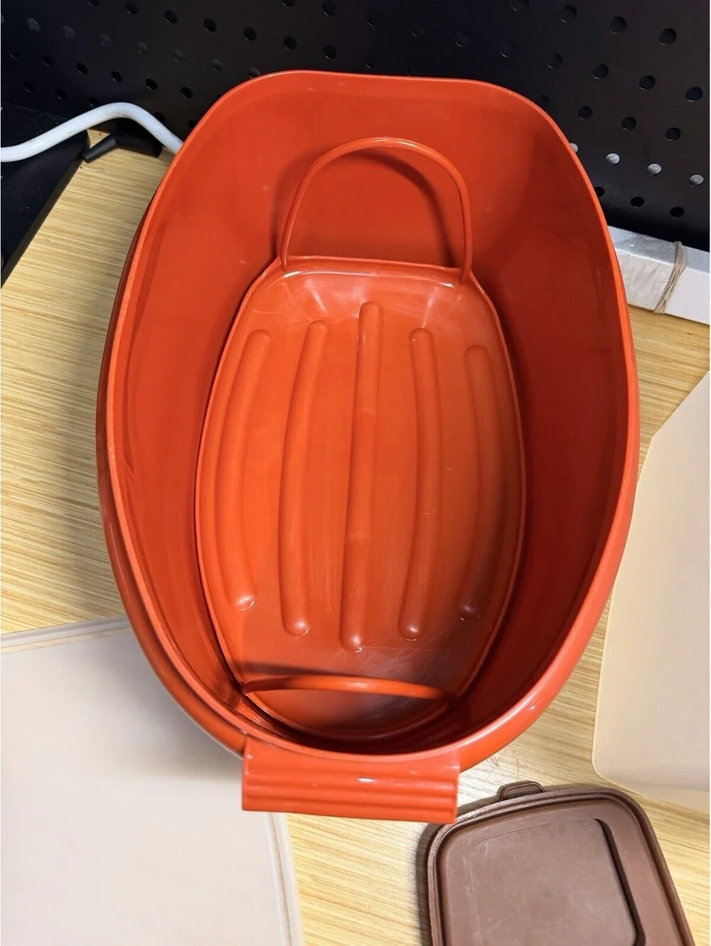 2 Vintage Tupperware Containers Paprika Ham Keeper Brown Cereal Container Flavor